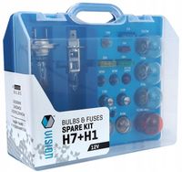 Zasobnik żarówki BOX zestaw żarówek H7 + H1 12V + 17 elementów
