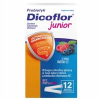 DICOFLOR JUNIOR * 12 SASZETEK, ŻYWE KULTURY BAKTERII , SM.OWOCÓW LEŚNYCH .