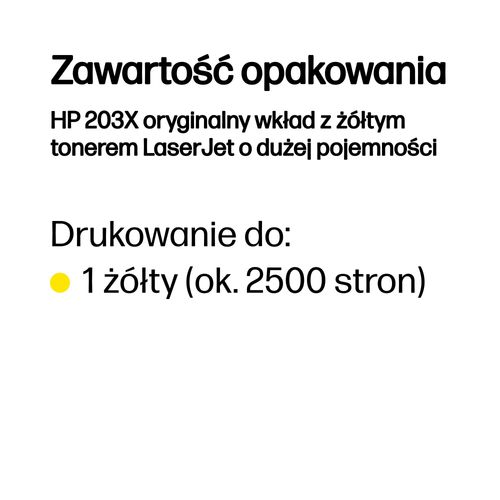 Toner HP 203X Yellow 2500 str. na Arena.pl