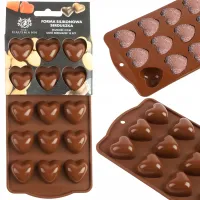 FORMA SILIKONOWA KSZTAŁT SERC SERDUSZKA DO CZEKOLADY PRALIN LODU CIASTA