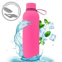 bidon, butelka termiczna 500ml, stal nierdzewna z powłoką soft touch