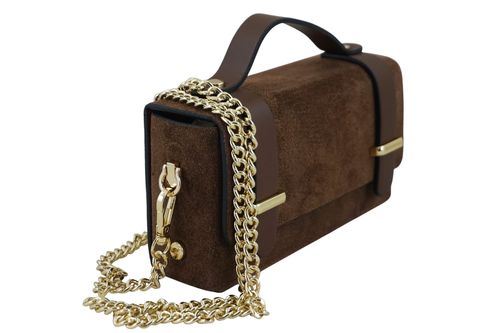 Zamszowa torebka Barberinis wizytowa - Brązowa na Arena.pl