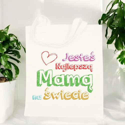 TORBA BAWEŁNIANA PREMIUM NA ZAKUPY Z NADRUKIEM PREZENT DLA MAMY WZORY na Arena.pl