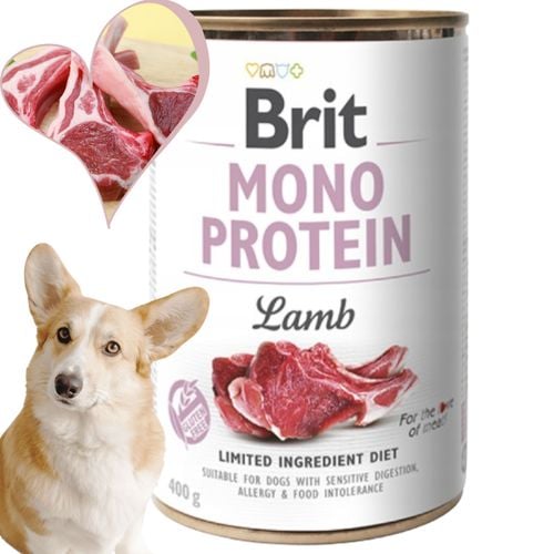 mokra karma dla psa brit mono protein lamb 400 g jagnięcina wysokobiałkowa na Arena.pl
