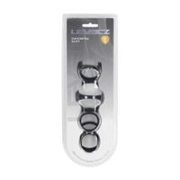 silicone cock and ball ring set of 4 - black