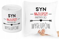 Dla Syna Zestaw Poduszka + Skarbonka Prezent Z Nadrukiem Ze Zdjęciem