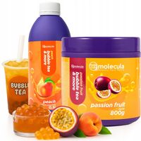 ZESTAW do BUBBLE TEA - Kulki MARAKUJA 0,8kg + Syrop BRZOSKWINIA 0,5L
