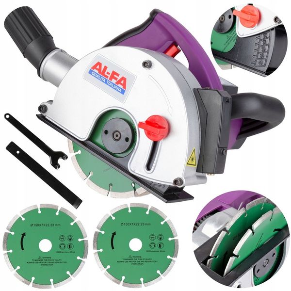 BRUZDOWNICA ELEKTRYCZNA DO BETONU FREZARKA ZESTAW NARZEDZIA TARCZE 3100 W zdjęcie 1