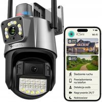PODWÓJNA KAMERA IP 2W1 ZEWNĘTRZNA OBROTOWA WIFI 2x 3MPx FULL HD+ MONITORING