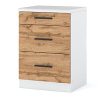 Szafka Kuchenna Dolna Z Blatem 3 Szuflady Blande 60cm Biała Wotan