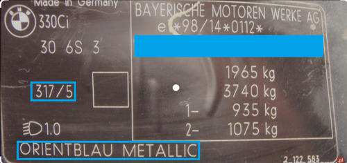 lakier zaprawka + bezbarwny + patyczki zaprawkowe bmw 317 orientblau na Arena.pl