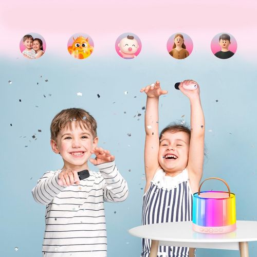 GŁOŚNIK DO KARAOKE RGB BLUETOOTH 2 MIKROFONY ZESTAW na Arena.pl