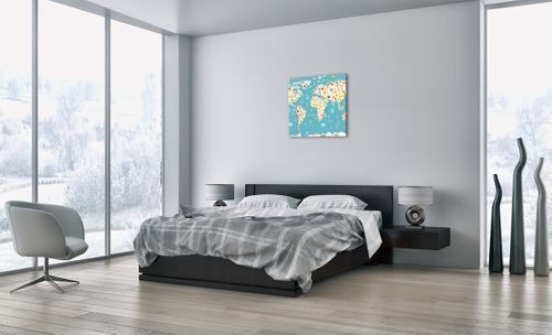 Obraz Na Płótnie - Mapa Kontynent - 60X60 Cm - Ac60X60-3106 na Arena.pl