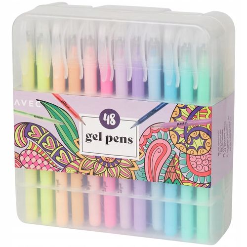 DŁUGOPISY PISAKI ŻELOWE BROKATOWE KOLOROWE ZESTAW 48 SZT na Arena.pl