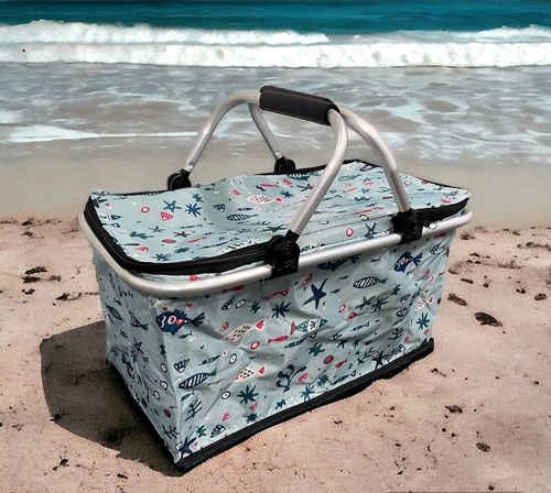 KOSZ PIKNIKOWY SKŁADANY KOSZYK TERMICZNY NA ZAKUPY PIKNIK RÓŻNE WZORY na Arena.pl