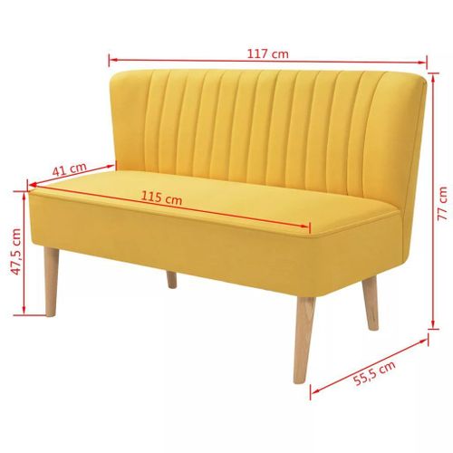 Sofa 117X55,5X77 Cm, Żółty Materiał na Arena.pl