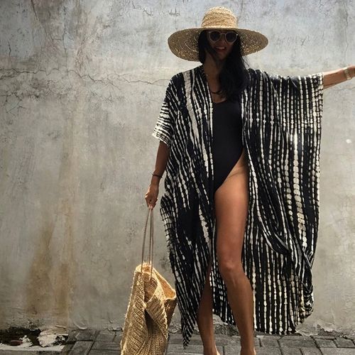 PAREO na plażę ZWIEWNA sukienka długa narzutka LETNIA tunika damska BOHO na Arena.pl