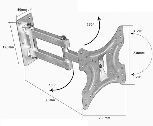 Uchwyt ścienny mały ze standardem VESA 37'' na Arena.pl