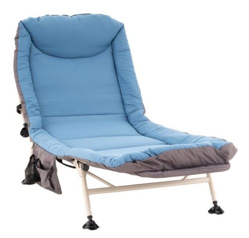 Leżak kempingowy z poduszką, niebiesko-szary na Arena.pl