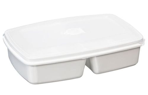 Pojemnik do mikrofalówki żywności podwójny dzielony MICRO 2,5 l 2500 ml Micro Top Box biały na Arena.pl