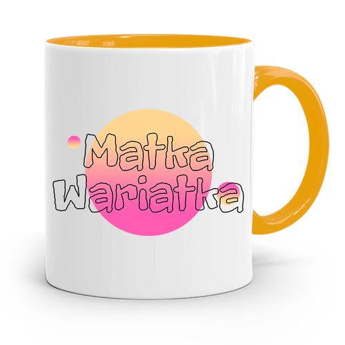 Kubek Żółty Prezent Dla Mamy Matka Wariatka Z Nadrukiem Ze Zdjęciem na Arena.pl