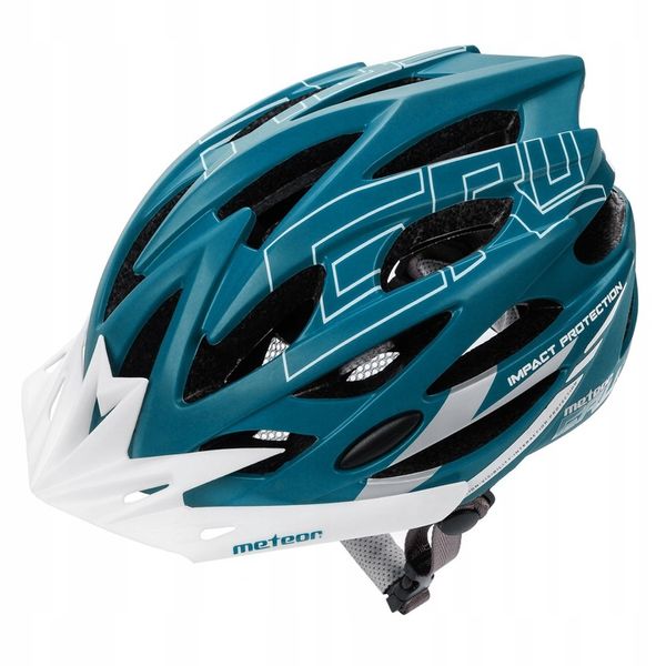 Kask rowerowy regulowany METEOR GRUVER blue/white r.L 58-61 cm zdjęcie 13