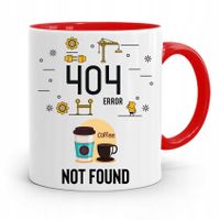 Kubek Czerwony Informatyka Programisty 404 Error Z Nadrukiem Ze Zdjęciem
