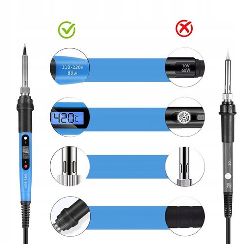 Zestaw Lutowniczy LUTOWNICA PRECYZYJNA 80W WYŚWIETLACZ LCD Walizka na Arena.pl