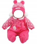 różowe BABY ubranko BORN dla lalki BOBAS sukienka PAJACYK czapka BUCIKI 403