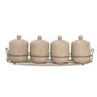 4 Ceramiczne pojemniki na przyprawy GEOMETRY BEIGE Maestro MR-20004-04CS