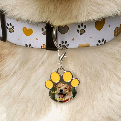 Identyfikator dla psa do sublimacji - żółta łapa na Arena.pl