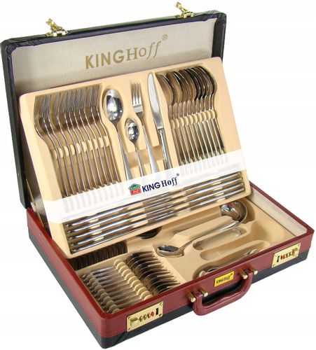 Sztućce w Walizce 72 ele 12 osób Połysk KINGHoff na Arena.pl