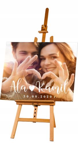 TABLICE powitalna na ślub rustykalna wesele 70x50 na Arena.pl