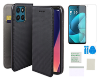 Etui z klapką do MOTOROLA MOTO G57 / G57 POWER smart magnet czarny + folia