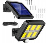 Lampa uliczna SOLARNA LED COB KABEL5M WODOODPORNA SOLIDNA czujnik zmierzchu