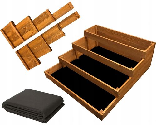 Warzywniak inspekt 4-piętrowy impregnowany, złożone boki, 120x120x40 na Arena.pl