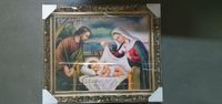 obraz w złotej ramie 40x50cm święta rodzina