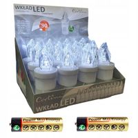 Wkład Do Zniczy Led 90 Dni Biały + BATERIE Cortina (12 sztuk)