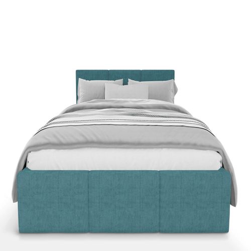 ŁÓŻKO POJEDYNCZE 90x200cm ŁÓŻKO TAPICEROWANE Z POJEMNIKIEM MORSKIE na Arena.pl