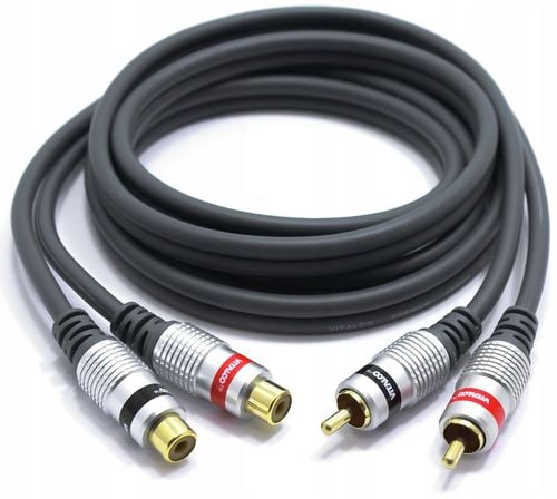 PRZEDŁUŻACZ RCA 2X CHINCH WTYK GNIAZDO VITALCO 1,5 na Arena.pl