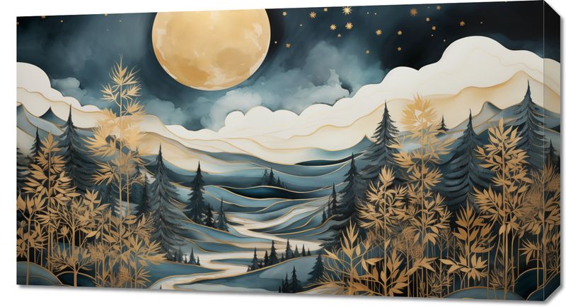 Obraz 90x50cm Szepty Nocnego Lasu zdjęcie 1