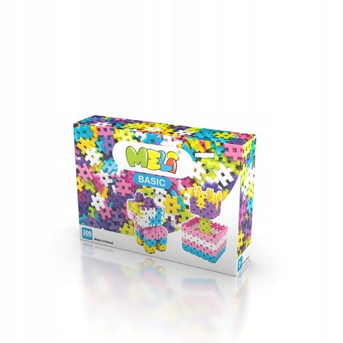 KLOCKI KONSTRUKCYJNE WAFLE MELI Basic Pink 300 El PASTELOWE RÓŻ PUZZLE 3D na Arena.pl