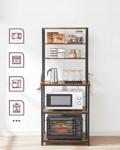 Regał szafka kuchenna 6 POZIOMÓW dąb rustykalny 40 x 60 x 167 vintage na Arena.pl