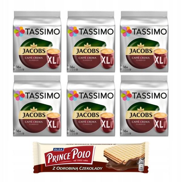 Kapsułki Tassimo Jacobs Caffe Crema 5+1 GRATIS! Prince Polo GRATIS zdjęcie 2