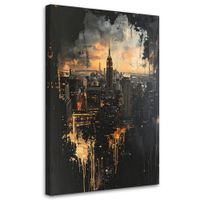 Obraz do salonu biura, Nowy Jork Skyline miasto w stylu retro