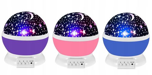 PROJEKTOR GWIAZD KSIĘŻYCA NIEBA OBROTOWY LAMPKA NOCNA RZUTNIK DLA DZIECKA na Arena.pl