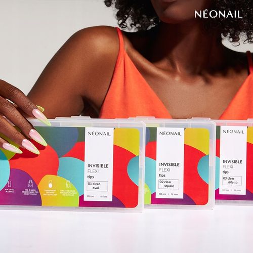NEONAIL Tipsy elastyczne INVISIBLE FLEXI TIPS - 02 Clear Square 300 na Arena.pl