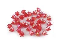 KWIATY DZWONECZKI RĘKODZIEŁO DIY HANDMADE BRANSOLETKI CZERWONE 9x11MM 10SZT