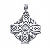ZAWIESZKA KRZYŻ CELTYCKI SREBRO 925 OKSYDOWANE WEZŁY CELTYCKIE