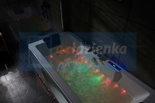 PROSTOKĄTNA WANNA Z HYDROMASAŻEM 180x80 SZYBA NEW! GRZAŁKA na Arena.pl